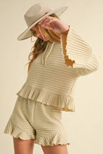 Load image into Gallery viewer, Trendy Waffle-Knit Hoodie and Shorts Set
