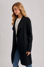 Load image into Gallery viewer, Black Modern Open Front Longline Cardigan
