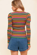 Load image into Gallery viewer, Pink and Green Striped Sweater

