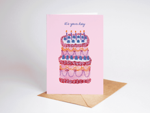 Load image into Gallery viewer, It's Your Day Birthday Cake Greeting Card
