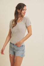 Load image into Gallery viewer, Square Neck Cotton Sweater Cream Top
