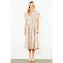 Load image into Gallery viewer, Polka Dot Beige Midi Dress
