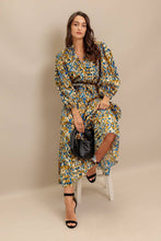 Load image into Gallery viewer, Camel Brown Printed Midi Dress
