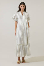 Load image into Gallery viewer, Kamara Striped Alna Button Up Midi Dress
