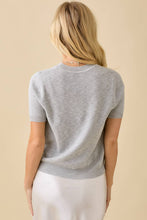 Load image into Gallery viewer, Sequin Bow Knit Top – Grey
