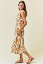 Load image into Gallery viewer, Paisley Smocked Waist Midi Dress - Ivory &amp; Mocha
