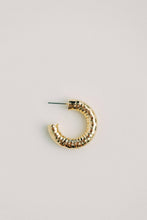 Load image into Gallery viewer, Hammered Gold Vintage Style Hoop Earrings
