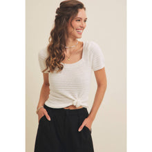 Load image into Gallery viewer, Square Neck Cotton Sweater Cream Top
