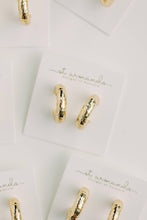 Load image into Gallery viewer, Hammered Gold Vintage Style Hoop Earrings
