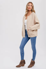 Load image into Gallery viewer, Open Front Sweater Jacket in Oatmeal
