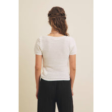 Load image into Gallery viewer, Square Neck Cotton Sweater Cream Top
