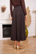 Load image into Gallery viewer, Pleated Chocolate Glitter Knit Skirt
