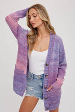 Load image into Gallery viewer, Tie-Dye Knit Sweater Cardigan in Lavender
