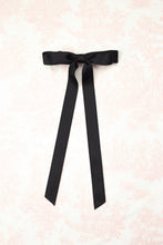 Load image into Gallery viewer, Micro Alice Satin Bow Barrette: Black
