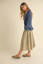 Load image into Gallery viewer, Natural Stripe Smocking Skirt
