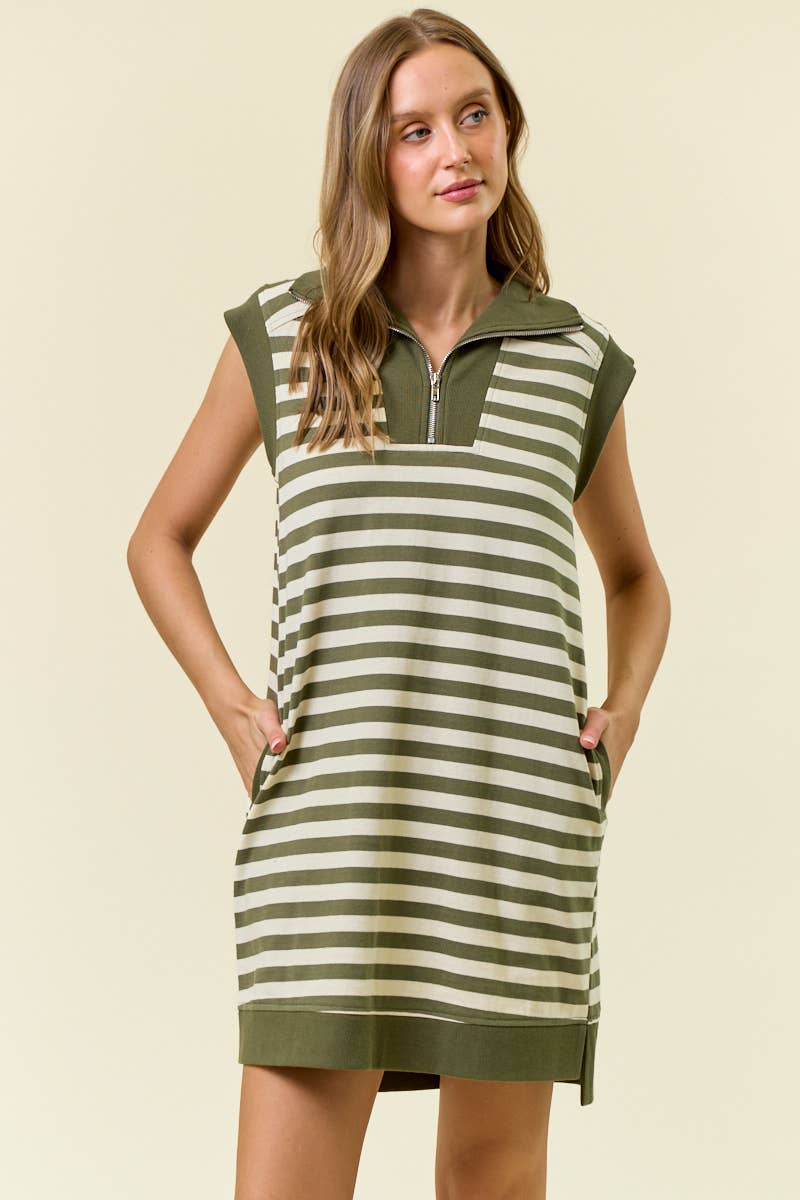 Olive Cap Sleeve Dress