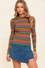 Load image into Gallery viewer, Pink and Green Striped Sweater

