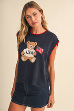 Load image into Gallery viewer, USA Teddy Bear Ivory Top
