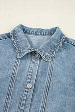 Load image into Gallery viewer, Scallop Trim Denim Jacket
