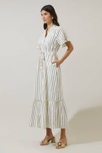 Load image into Gallery viewer, Kamara Striped Alna Button Up Midi Dress
