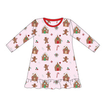 Load image into Gallery viewer, Gingerbread World PJ Dress in Pink
