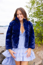 Load image into Gallery viewer, Marine Mink Faux Fur Reversible Blakely Bomber Jacket
