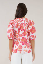 Load image into Gallery viewer, Blossom Smocked Mock Neck Top Arely Floral
