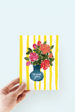 Load image into Gallery viewer, A Flowery Thank You Striped Appreciation Greeting Card
