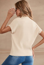 Load image into Gallery viewer, Patch Pocket Ribbed Short Sleeve Sweater - Oatmeal
