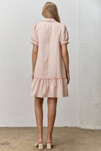 Load image into Gallery viewer, Cream and Mauve Striped Collared Dress
