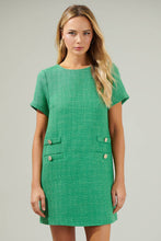 Load image into Gallery viewer, Kury Tweed Mini Dress - Green
