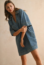 Load image into Gallery viewer, V-Neck Denim Tunic Dress
