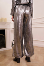 Load image into Gallery viewer, Metallic Silver Palazzo Pants
