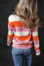 Load image into Gallery viewer, V Neck Casual Sweater - Orange Stripe
