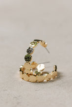 Load image into Gallery viewer, 1 Inch Hammered Gold Scalloped Hoop Earrings
