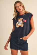Load image into Gallery viewer, USA Teddy Bear Ivory Top
