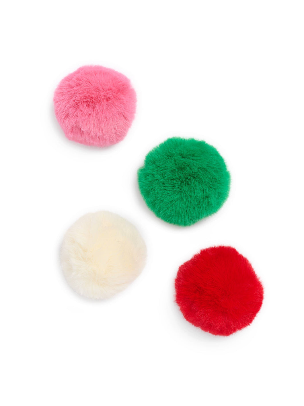 FAUX FUR POM ORNAMENTS - MULTI