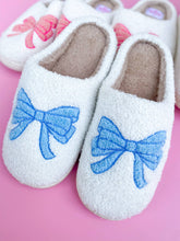 Load image into Gallery viewer, Blue Bow Slippers
