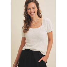 Load image into Gallery viewer, Square Neck Cotton Sweater Cream Top
