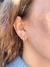 Load image into Gallery viewer, Pink Champagne Huggie Earrings
