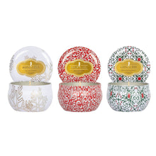 Load image into Gallery viewer, Holiday Trio Set of three 4 oz Candle Travel Tins
