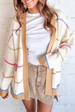 Load image into Gallery viewer, Color Block Striped Open Front Cardigan
