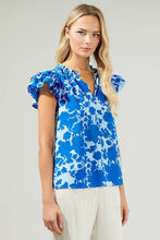 Load image into Gallery viewer, Marinelle Floral Bellissima Ruffle Sleeve Top
