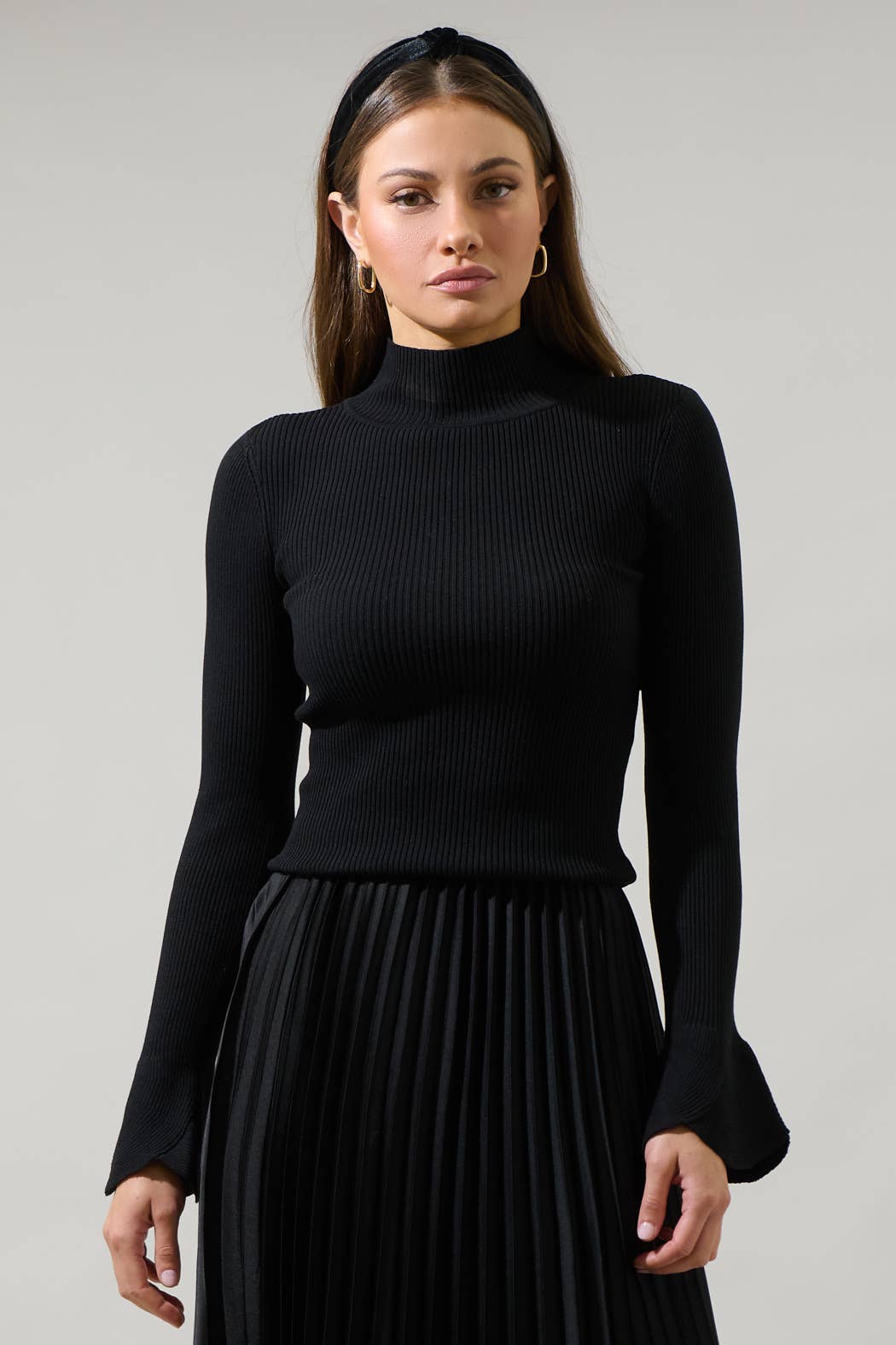 Malvern Bay Black Mock Neck Sweater