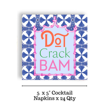Load image into Gallery viewer, Mahjong Blue Tile 24ct Cocktail Napkin Separates (3 ply)
