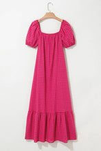 Load image into Gallery viewer, Rose Bubble Sleeve Ruffled Maxi Dress
