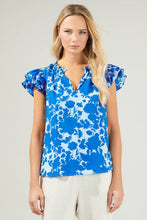 Load image into Gallery viewer, Marinelle Floral Bellissima Ruffle Sleeve Top
