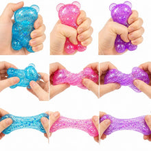 Load image into Gallery viewer, Glittered Gummy Bear Squeeze Stress Relief Toy
