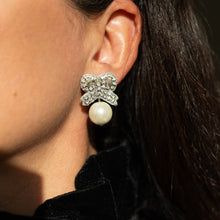 Load image into Gallery viewer, Collette Bow &amp; Pearl Earrings

