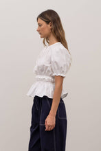 Load image into Gallery viewer, Tassel Tie Ruffle Top in Cream
